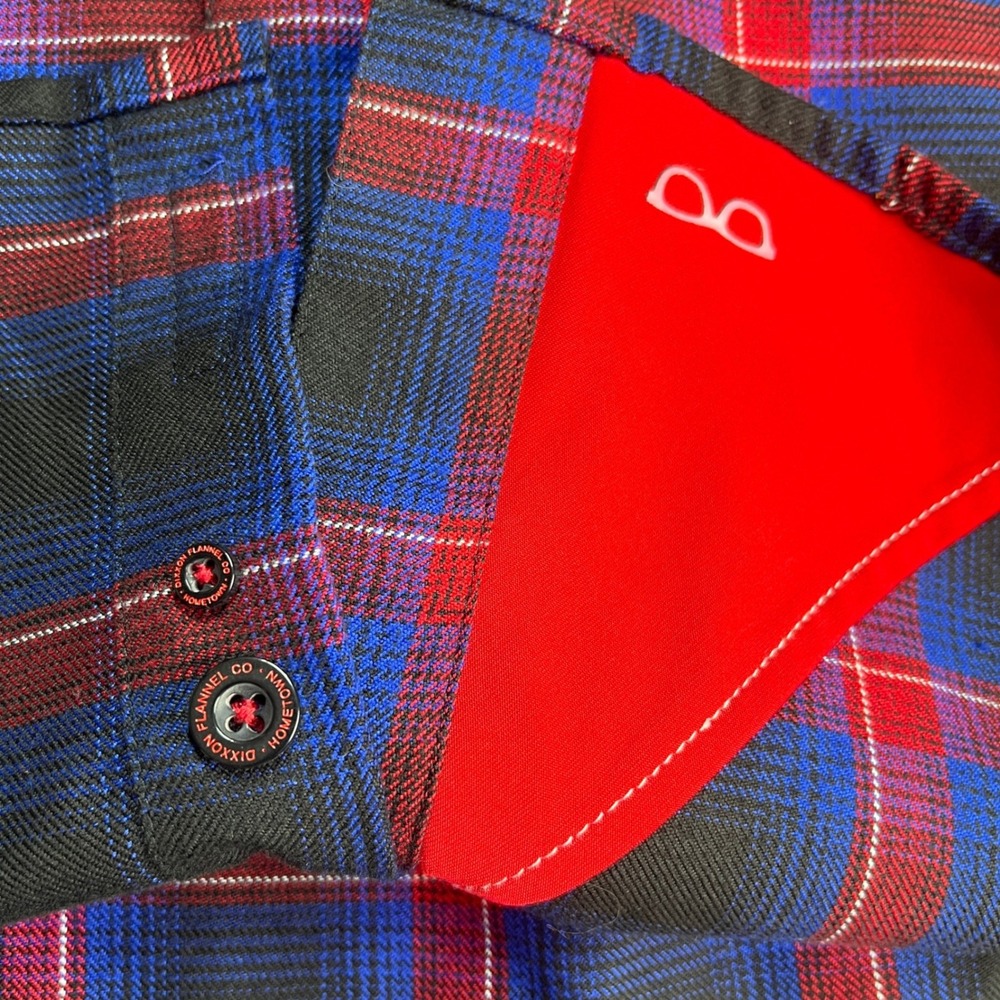 Dixxon Flannel Hometown Long Sleeve Shirt Mens S Red Blue Black Plaid Button Dwn - Picture 8 of 8